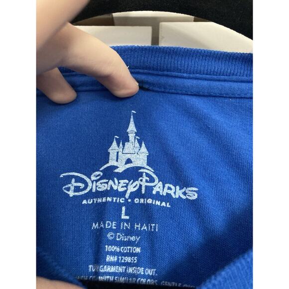 Disney Parks Womens Tshirt Blue White Blueprints of Cinderella Castle Size Large - Picture 2 of 8